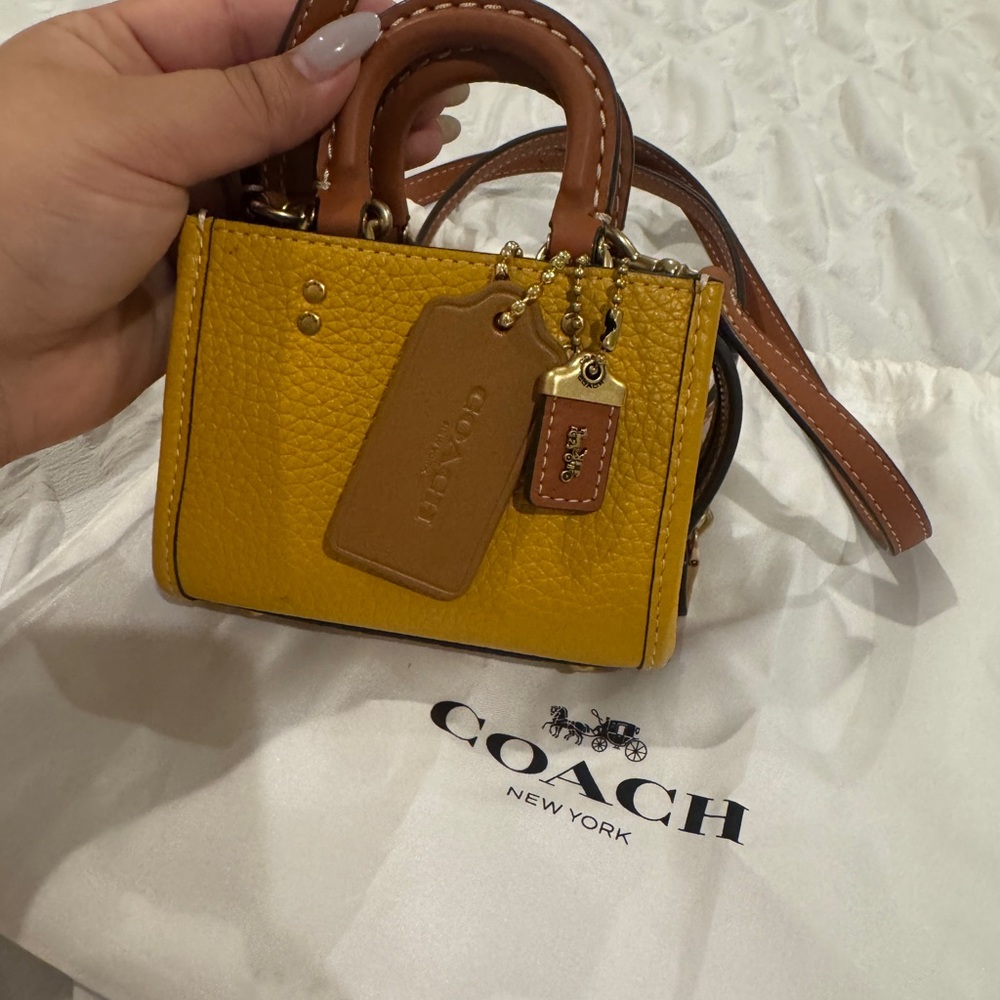 Coach Yellow and Tan Mini Bag